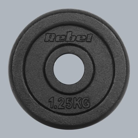 Obciążenie żeliwne zestaw 4x1.25kg, otwór 31mm, talerz klasyczny, REBEL ACTIVE Obciążenie żeliwne zestaw 4x1.25kg, otwór 31mm, talerz klasyczny, REBEL ACTIVE
