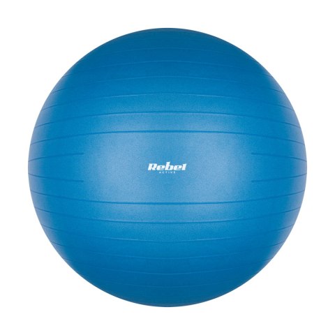 Piłka gimnastyczna rehabilitacyjna 55cm z pompką ręczną, kolor niebieski , REBEL ACTIVE Piłka gimnastyczna rehabilitacyjna 55cm z pompką ręczną, kolor niebieski , REBEL ACTIVE