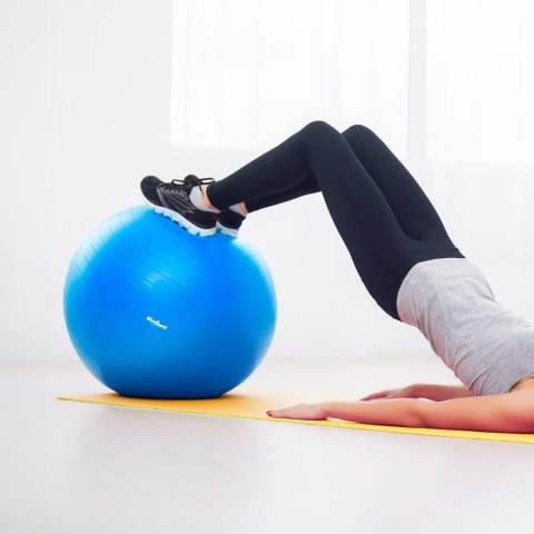 Piłka gimnastyczna rehabilitacyjna 55cm z pompką ręczną, kolor niebieski , REBEL ACTIVE Piłka gimnastyczna rehabilitacyjna 55cm z pompką ręczną, kolor niebieski , REBEL ACTIVE