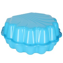 Piaskownica zamykana basen Muszelka Twins podwójna 2w1 160x87,5x19,5cm niebieska