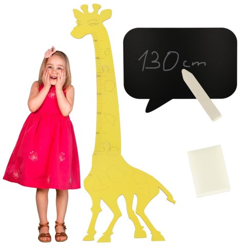 Miarka wzrostu drewniana żyrafa 125 cm żółta Miarka wzrostu drewniana żyrafa 125 cm żółta