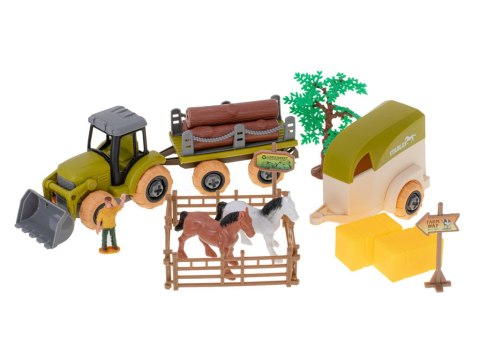 Farma traktor z przyczepą ciągnik do skręcania konie śrubokręt