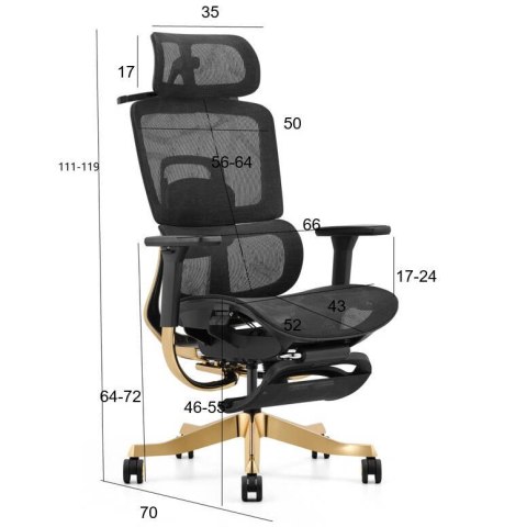 Fotel ergonomiczny ANGEL biurowy obrotowy Glamour Gold Fotel ergonomiczny ANGEL biurowy obrotowy Glamour Gold