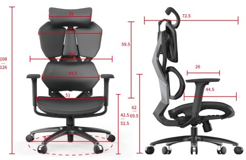 Fotel ergonomiczny gamingowy Angel Furia Black Fotel ergonomiczny gamingowy Angel Furia Black