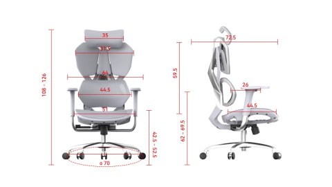 Fotel ergonomiczny gamingowy Angel Furia Grey Fotel ergonomiczny gamingowy Angel Furia Grey