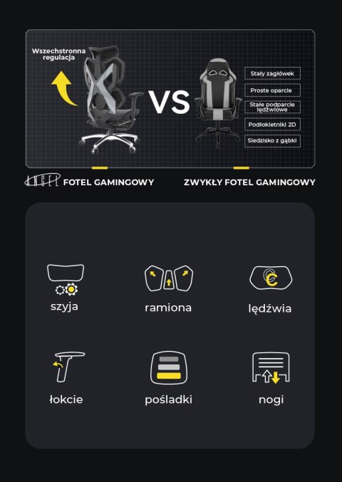 Fotel ergonomiczny gamingowy Angel Furia Grey Fotel ergonomiczny gamingowy Angel Furia Grey