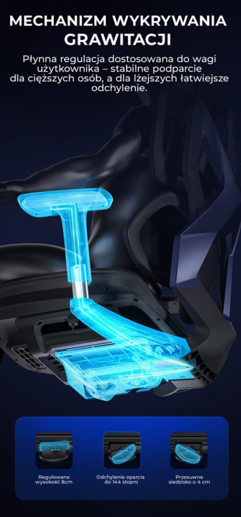 Fotel ergonomiczny gamingowy Angel Furia PRO z podnóżkiem Fotel ergonomiczny gamingowy Angel Furia PRO z podnóżkiem