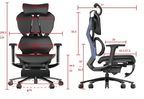 Fotel ergonomiczny gamingowy Angel Furia PRO z podnóżkiem Fotel ergonomiczny gamingowy Angel Furia PRO z podnóżkiem