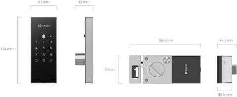 Inteligentny zamek cyfrowy Ezviz DL03 szary Inteligentny zamek cyfrowy Ezviz DL03 szary