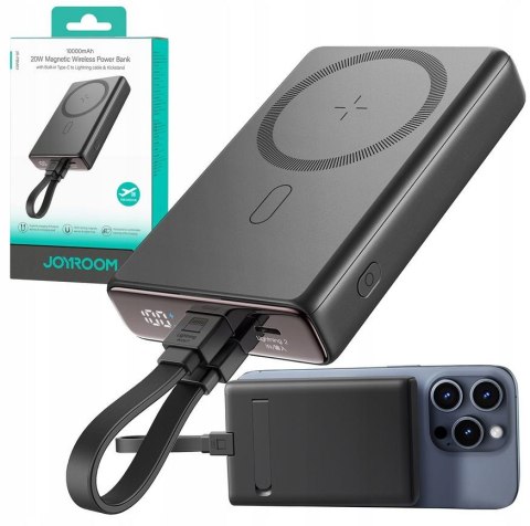 Powerbank Joyroom JR-PBM01 10000mAh 20W 1x USB-C 2x Lightning czarny + kabel Powerbank Joyroom JR-PBM01 10000mAh 20W 1x USB-C 2x Lightning czarny + kabel