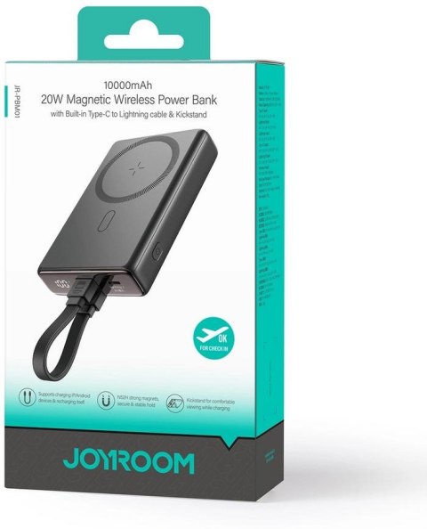 Powerbank Joyroom JR-PBM01 10000mAh 20W 1x USB-C 2x Lightning czarny + kabel Powerbank Joyroom JR-PBM01 10000mAh 20W 1x USB-C 2x Lightning czarny + kabel