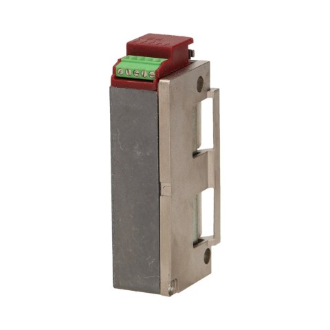 Elektrozaczep symetryczny z prowadnicą i sygnalizacją niedomkniętych drzwi, rewersyjny, MINI, NISKOPRĄDOWY 280mA dla 12VDC Elektrozaczep symetryczny z prowadnicą i sygnalizacją niedomkniętych drzwi, rewersyjny, MINI, NISKOPRĄDOWY 280mA dla 12VDC