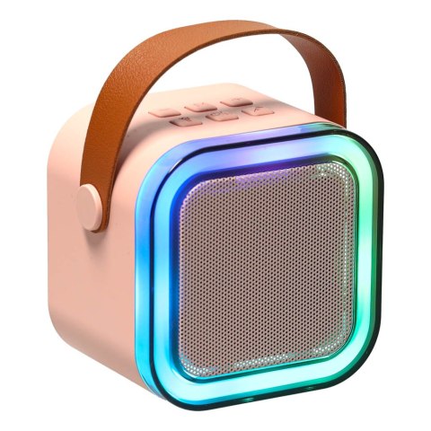 Zestaw do karaoke głośnik Bluetooth mikrofon USB LED różowy Zestaw do karaoke głośnik Bluetooth mikrofon USB LED różowy