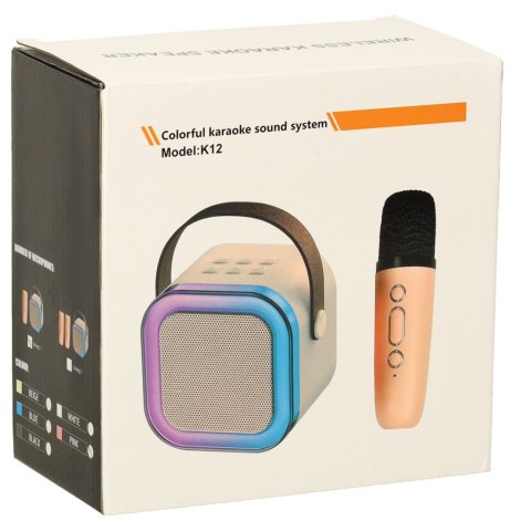 Zestaw do karaoke głośnik Bluetooth mikrofon USB LED różowy Zestaw do karaoke głośnik Bluetooth mikrofon USB LED różowy