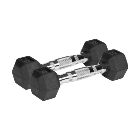 Hantle żeliwne gumowane HEX 2x1 kg REBEL ACTIVE Hantle żeliwne gumowane HEX 2x1 kg REBEL ACTIVE