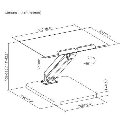 MACLEAN PODSTAWKA BIURKOWA NA MONITOR LUB LAPTOP, SPRĘŻYNA GAZOWA, DO PRACY STOJĄCO SIEDZĄCEJ, CZARNA MC-493 MACLEAN PODSTAWKA BIURKOWA NA MONITOR LUB LAPTOP, SPRĘŻYNA GAZOWA, DO PRACY STOJĄCO SIEDZĄCEJ, CZARNA MC-493