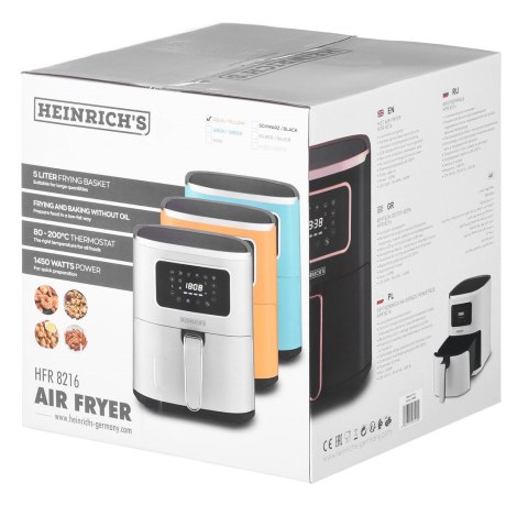 Frytkownica beztłuszcz.HEINRICH"S HFR 8216 ŻÓŁTA Frytkownica beztłuszcz.HEINRICH"S HFR 8216 ŻÓŁTA