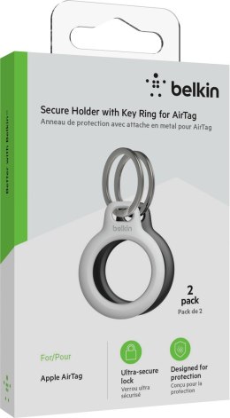 BELKIN ETUI AIRTAG Z KÓŁKIEM 2 SZT CZARNE/BIAŁE