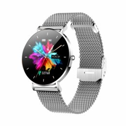 Smartwatch zegarek damski męski Manta Alexa srebrny + czarny pasek (WYPRZEDAŻ)