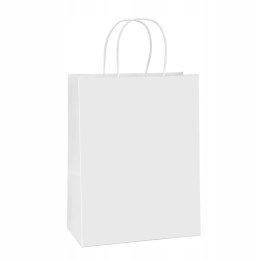 BSTech Torba Papierowa z rączką biała 320x110x250 25 szt 120 gsm