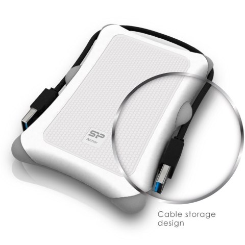 Dysk zewnętrzny HDD Silicon Power Armor A30 (1TB; 2.5"; USB 3.2; 5400 obr/min; White; SP010TBPHDA30S3W) Dysk zewnętrzny HDD Silicon Power Armor A30 (1TB; 2.5"; USB 3.2; 5400 obr/min; White; SP010TBPHDA30S3W)