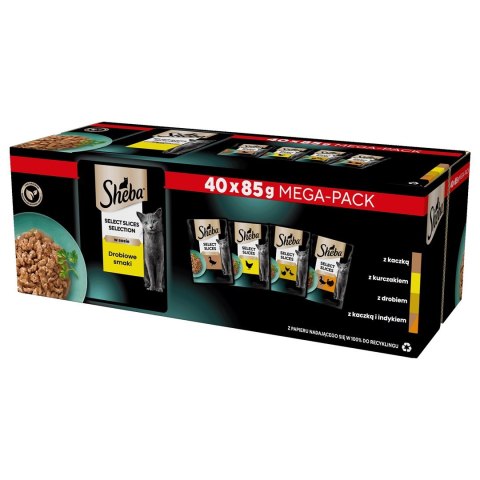 SHEBA Selection Select Slices Drobiowe Smaki 85g SHEBA Selection Select Slices Drobiowe Smaki 85g