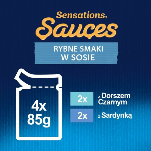 FELIX Sensations Ryba w sosie - mokra karma dla kota - 4x 85g FELIX Sensations Ryba w sosie - mokra karma dla kota - 4x 85g