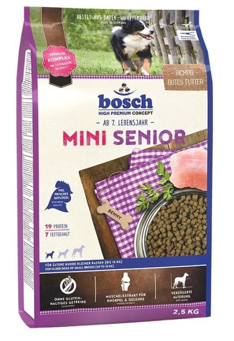 BOSCH Mini Senior - sucha karma dla psa - 2,5 kg (WYPRZEDAŻ)