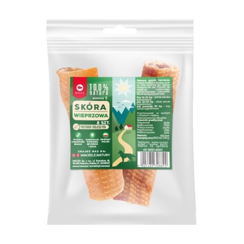 MACED Skóra wieprzowa - gryzak dla psa - 200 g 2 szt. MACED Skóra wieprzowa - gryzak dla psa - 200 g 2 szt.