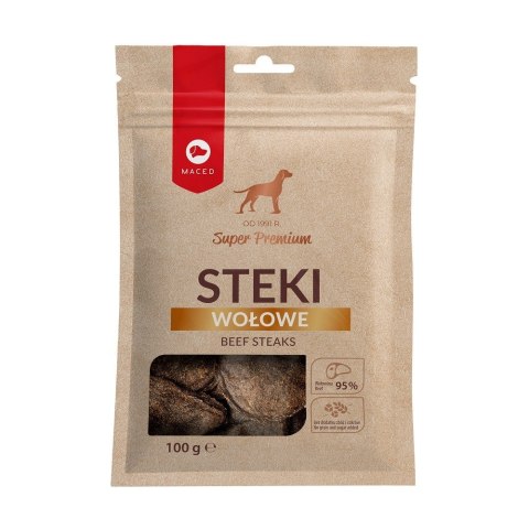 MACED Steki Wołowe - przysmak dla psa - 100 g MACED Steki Wołowe - przysmak dla psa - 100 g