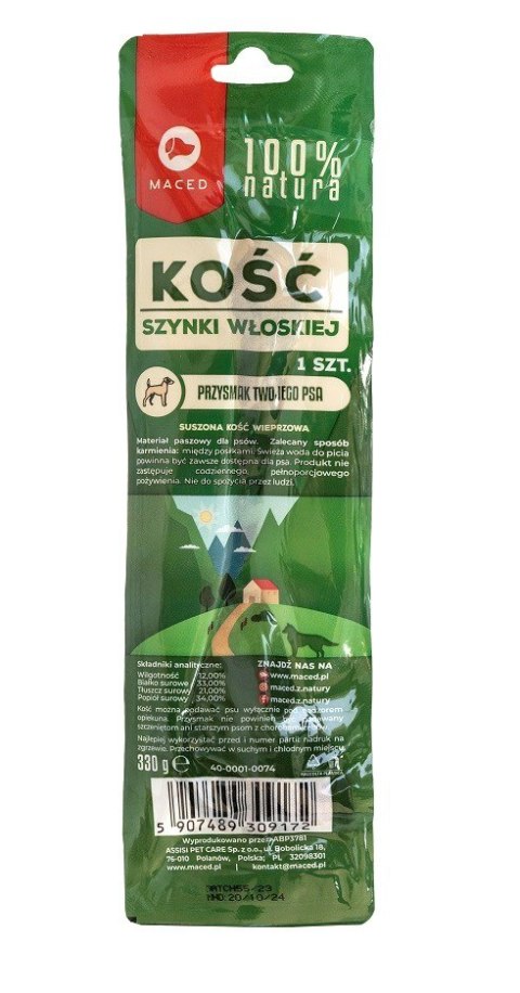 MACED kość z szynki parmeńskiej - przysmak dla psa - 1 szt. MACED kość z szynki parmeńskiej - przysmak dla psa - 1 szt.