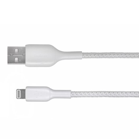 Kabel Belkin BoostCharge Braided Lightning to USB-A Cable 1m oplot White Kabel Belkin BoostCharge Braided Lightning to USB-A Cable 1m oplot White