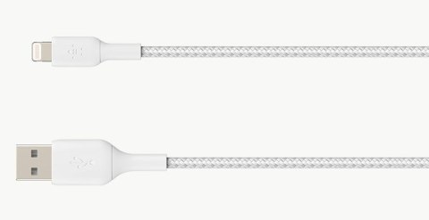 Kabel Belkin BoostCharge Braided Lightning to USB-A Cable 2m oplot White Kabel Belkin BoostCharge Braided Lightning to USB-A Cable 2m oplot White