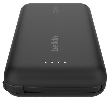 BELKIN POWERBANK 10 000 MAH, 20W, WBUDOWANY KABEL USB-C, BLACK