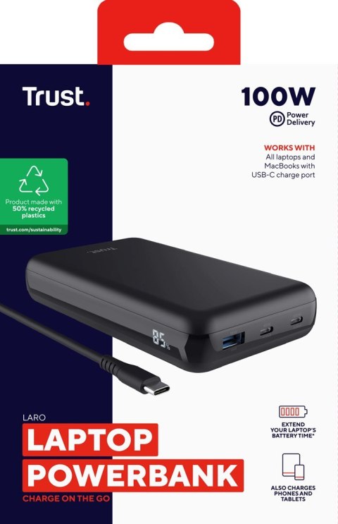 Powerbank do laptopa Trust Laro 100W Black Powerbank do laptopa Trust Laro 100W Black