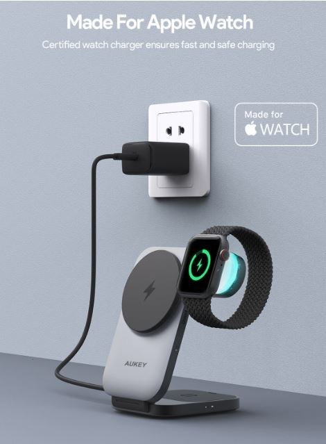 AUKEY ŁADOWARKA INDUKCYJNA 3W1, QI 2.0, 15W, IPHONE/APPLEWATCH/AIRPODS AUKEY ŁADOWARKA INDUKCYJNA 3W1, QI 2.0, 15W, IPHONE/APPLEWATCH/AIRPODS