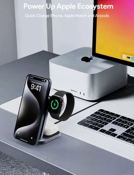 AUKEY ŁADOWARKA INDUKCYJNA 3W1, QI 2.0, 15W, IPHONE/APPLEWATCH/AIRPODS AUKEY ŁADOWARKA INDUKCYJNA 3W1, QI 2.0, 15W, IPHONE/APPLEWATCH/AIRPODS
