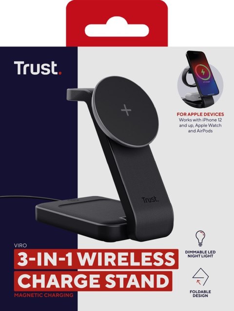 Magnetic Charge Stand Trust Viro 3-in-1 Wireless Black Magnetic Charge Stand Trust Viro 3-in-1 Wireless Black