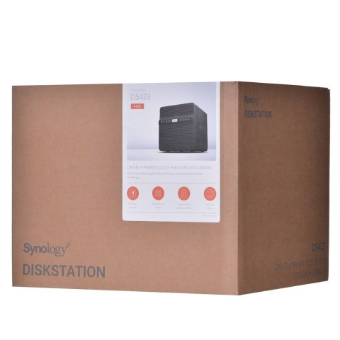 NAS Synology DS423; Tower; 4x (3.5" SATA HDD); Realtek RTD1619B;,2GB DDR4, 2x 1GbE RJ-45 NAS Synology DS423; Tower; 4x (3.5" SATA HDD); Realtek RTD1619B;,2GB DDR4, 2x 1GbE RJ-45