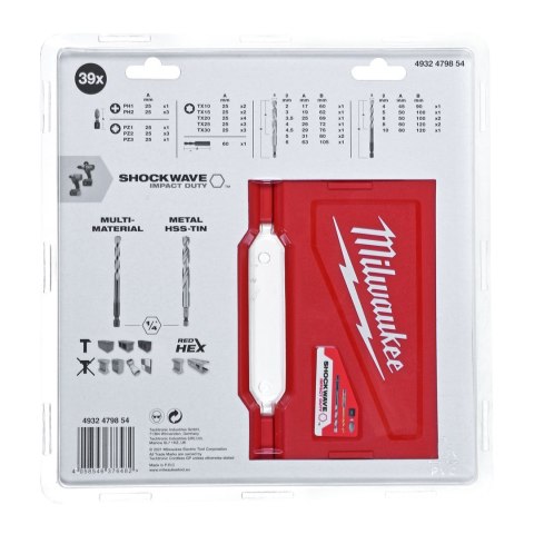 Zestaw wierteł i bitów udarowych MILWAUKEE 4932479854 39szt. Zestaw wierteł i bitów udarowych MILWAUKEE 4932479854 39szt.