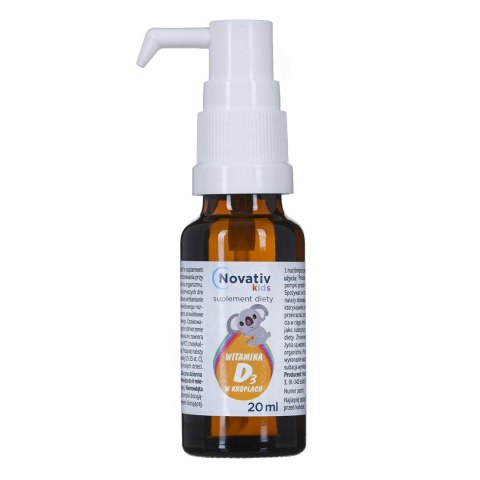Novativ Kids Witamina D3 w kroplach 20ml Novativ Kids Witamina D3 w kroplach 20ml