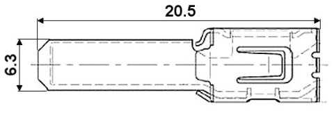 KONEKTOR MĘSKI KSW-6.3/2.5*P100 KONEKTOR MĘSKI KSW-6.3/2.5*P100
