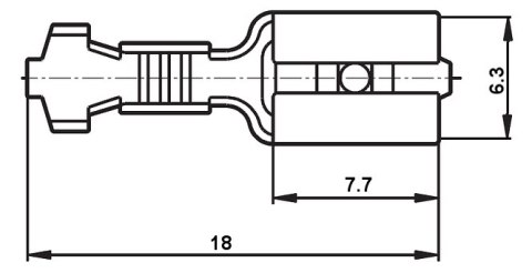 KONEKTOR ŻEŃSKI KSG-6.3/2.5*P100 KONEKTOR ŻEŃSKI KSG-6.3/2.5*P100