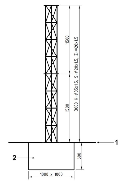 MASZT KRATOWY ALUMINIOWY MK-3.0/CT MASZT KRATOWY ALUMINIOWY MK-3.0/CT