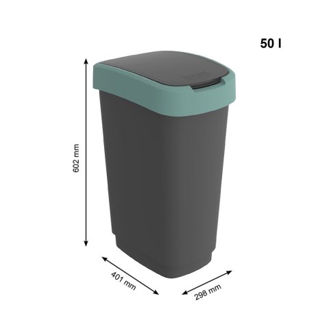 Rotho kosz na śmieci obrotowy TWIST zielony 50L