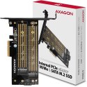 Adapter Axagon PCEM2-D PCIe NVME + SATA M.2