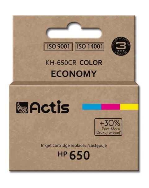 Actis KH-650CR Tusz (zamiennik HP 650 CZ102AE; Standard; 9 ml; kolor) Actis KH-650CR Tusz (zamiennik HP 650 CZ102AE; Standard; 9 ml; kolor)
