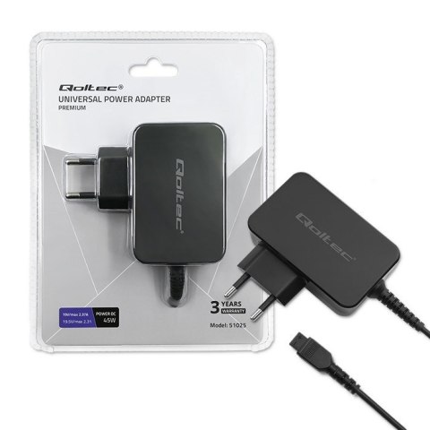 QOLTEC ZASILACZ SIECIOWY UNIWERSALNY 45W | 8 WTYCZEK QOLTEC ZASILACZ SIECIOWY UNIWERSALNY 45W | 8 WTYCZEK