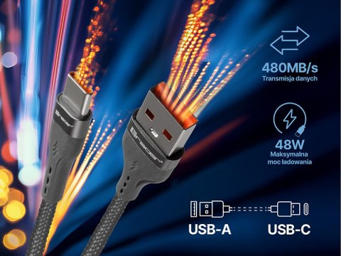 Kabel TRACER USB A - Typ C 1m GR Kabel TRACER USB A - Typ C 1m GR