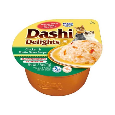 INABA DASHI DELIGHTS Kurczak z Płatkami Boni 70g bulion dla kota INABA DASHI DELIGHTS Kurczak z Płatkami Boni 70g bulion dla kota